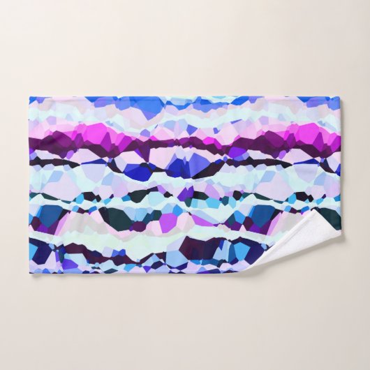 Paarse, Roze en Blauwe Abstracte Strepen Bad Handdoek (Handdoek)