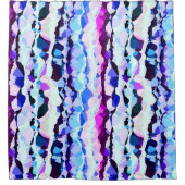 Paarse, Roze en Blauwe Abstracte Strepen Douchegordijn (Voorkant)