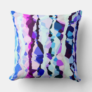 Paarse, Roze en Blauwe Abstracte Strepen Kussen