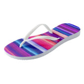 Paarse, Roze en Blauwe Abstracte Strepen Teenslippers (Schuin)