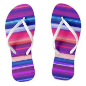 Paarse, Roze en Blauwe Abstracte Strepen Teenslippers (Voetbed)