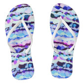 Paarse, Roze en Blauwe Abstracte Strepen Teenslippers (Voetbed)