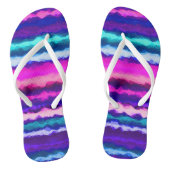 Paarse, Roze en Blauwe Abstracte Strepen Teenslippers (Voetbed)
