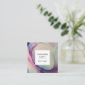 Paarse, roze en blauwe alcoholinkt Vloeibare kunst Vierkante Visitekaartje (Staand voorkant)