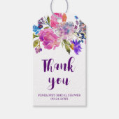 Paarse roze en blauwe bloemen Vrijgezellenfeest Da Cadeaulabel (Voorkant)