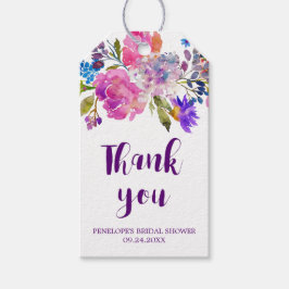 Paarse roze en blauwe bloemen Vrijgezellenfeest Da Cadeaulabel