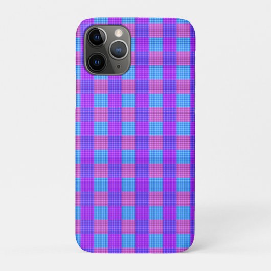 Paarse roze en blauwe bubbelgom tartan print, Case-Mate iPhone case (Achterkant)