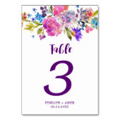 Paarse roze en blauwe druppelnummers kaart (Achterkant)