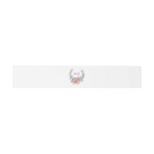 Paarse roze en blauwe Floral Wreator Monogram Wedd Uitnodigingen Wikkel (Vlak)