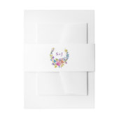 Paarse roze en blauwe Floral Wreator Monogram Wedd Uitnodigingen Wikkel (Voorkant Voorbeeld)