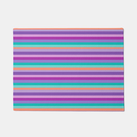 Paarse, roze en blauwe kleppen van deurmat (Voorkant)