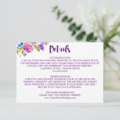 Paarse roze en blauwe posy bloemen - Kaart met det (Staand voorkant)