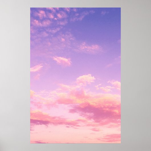 Paarse roze en blauwe sky-wolk voor de zomervakant poster (Voorkant)