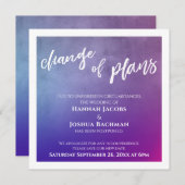 Paarse, roze en blauwe, uitgestelde Kaart voor wed (Voorkant / Achterkant)