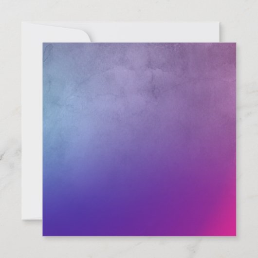 Paarse, roze en blauwe, uitgestelde Kaart voor wed (Achterkant)