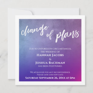 Paarse, roze en blauwe, uitgestelde Kaart voor wed