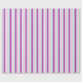 Paarse roze en Blauwgroen gestreept restanten Cadeaupapier (Vlak)