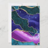 Paarse, roze en Blauwgroen goudglittergetijden Kaart (Achterkant)