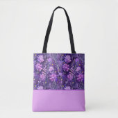 Paarse Roze en Gele Daisy Bloemen, Kleurenblok Tote Bag (Voorkant)