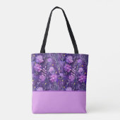 Paarse Roze en Gele Daisy Bloemen, Kleurenblok Tote Bag (Achterkant)