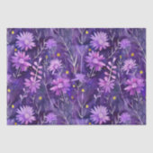 Paarse Roze en Gele Daisy Bloempatroon Tissuepapier (Voorkant)
