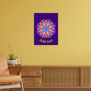 Paarse, roze en gele Tie Dye Poster