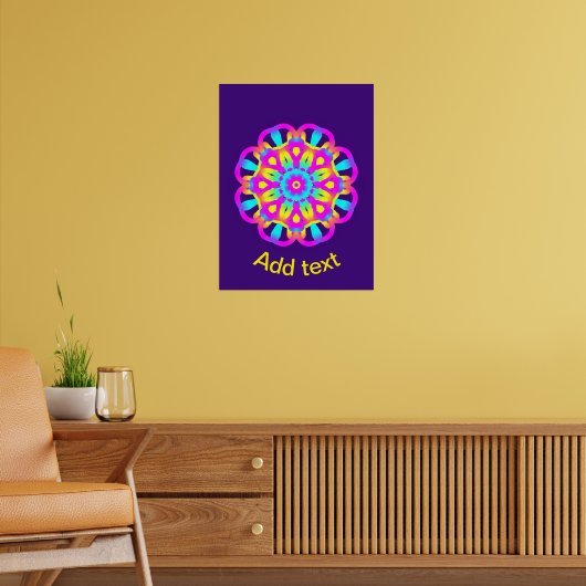 Paarse, roze en gele Tie Dye Poster (Woonkamer 2)