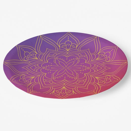 Paarse Roze en Gouden Arabische Nachten Papieren B Papieren Bordje (Gekanteld)