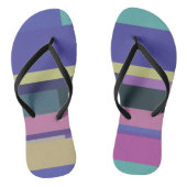 Paarse, roze en grijze Abstracte strepen Teenslippers (Voetbed)