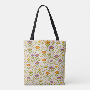 Paarse, Roze en Groene Boodschappentas Tote Bag