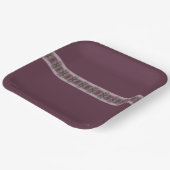 Paarse roze en groene vierkant papieren bordje (Gebogen)