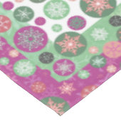 Paarse roze en groene wintersneeuwvlokken tafelkleed (Gekanteld)