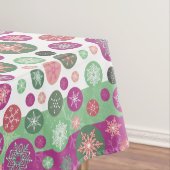 Paarse roze en groene wintersneeuwvlokken tafelkleed (Voorbeeld)