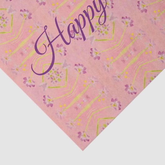 Paarse roze en kalkgroen tissuepapier (Detail)