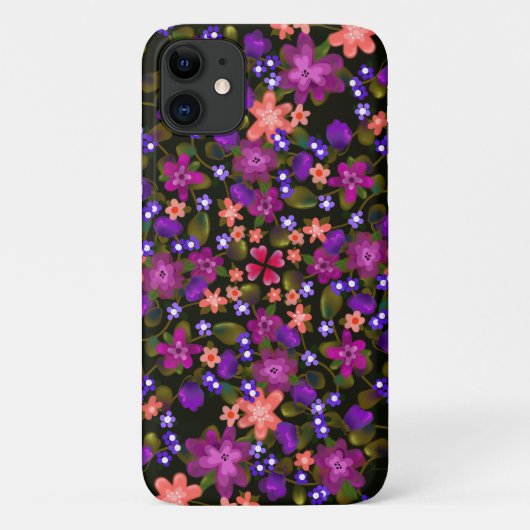 Paarse, roze en koraalgekleurde bloemen Case-Mate iPhone case (Achterkant)