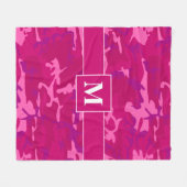 Paarse, roze en lavendel camouflagepatroon fleece deken (Voorkant (Horizontaal))
