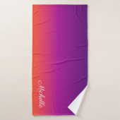 Paarse, roze en oranje gradiëntmeter badhanddoek (Badhanddoek)