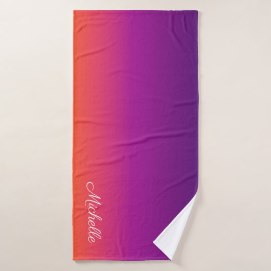 Paarse, roze en oranje gradiëntmeter badhanddoek (Badhanddoek)