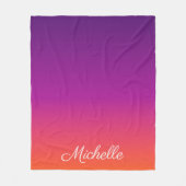 Paarse, roze en oranje gradiëntmeter fleece deken (Voorkant)
