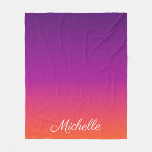 Paarse, roze en oranje gradiëntmeter fleece deken