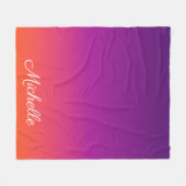 Paarse, roze en oranje gradiëntmeter fleece deken (Voorkant (Horizontaal))