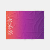 Paarse, roze en oranje gradiëntmeter fleece deken (Voorkant (Horizontaal))