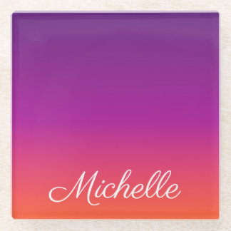 Paarse, roze en oranje gradiëntmeter glazen onderzetter