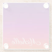 Paarse, roze en oranje gradiëntmeter glazen onderzetter (Achterkant)