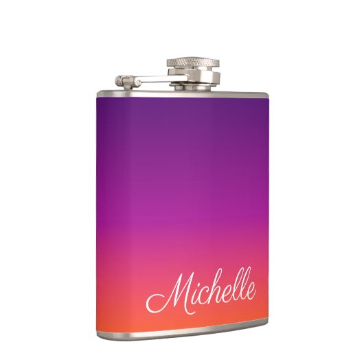 Paarse, roze en oranje gradiëntmeter heupfles (Rechts)