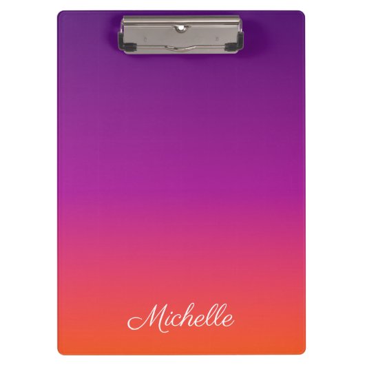 Paarse, roze en oranje gradiëntmeter klembord (Voorkant)