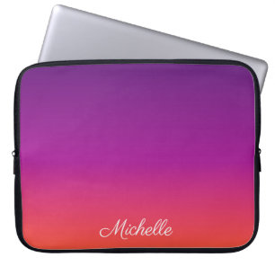 Paarse, roze en oranje gradiëntmeter laptop sleeve