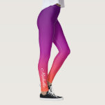 Paarse, roze en oranje gradiëntmeter leggings<br><div class="desc">Paarse,  roze en oranje gradiëntmeter</div>