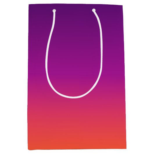 Paarse, roze en oranje gradiëntmeter medium cadeauzakje (Voorkant)