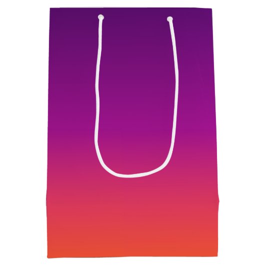 Paarse, roze en oranje gradiëntmeter medium cadeauzakje (Achterkant)